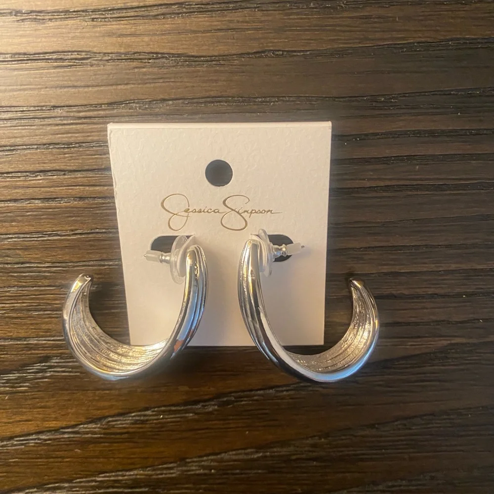NEW Jessica Simpson silver earrings